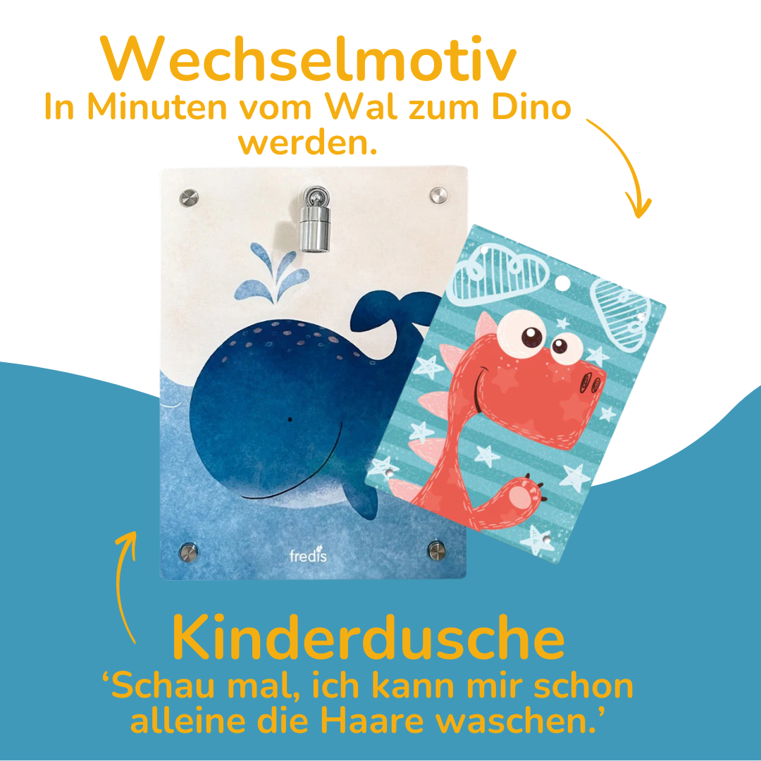 Kinderdusche mit Wechselmotiv