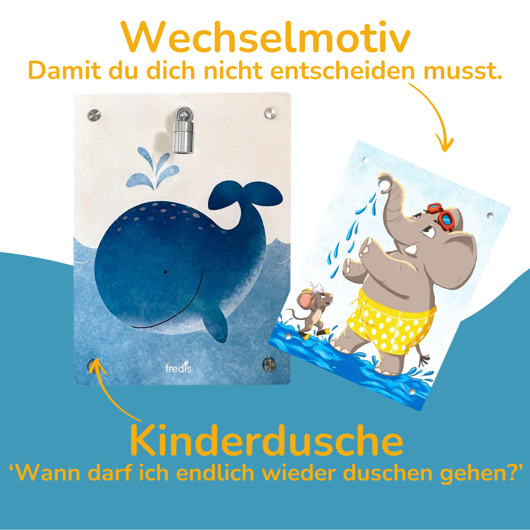 Kinderdusche mit Wechselmotiv
