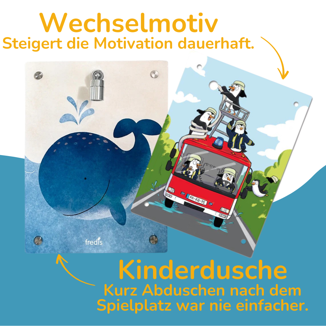 Kinderdusche mit Wechselmotiv