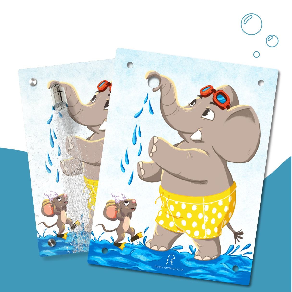 Kinderdusche Elefant und Maus & Wechselmotiv