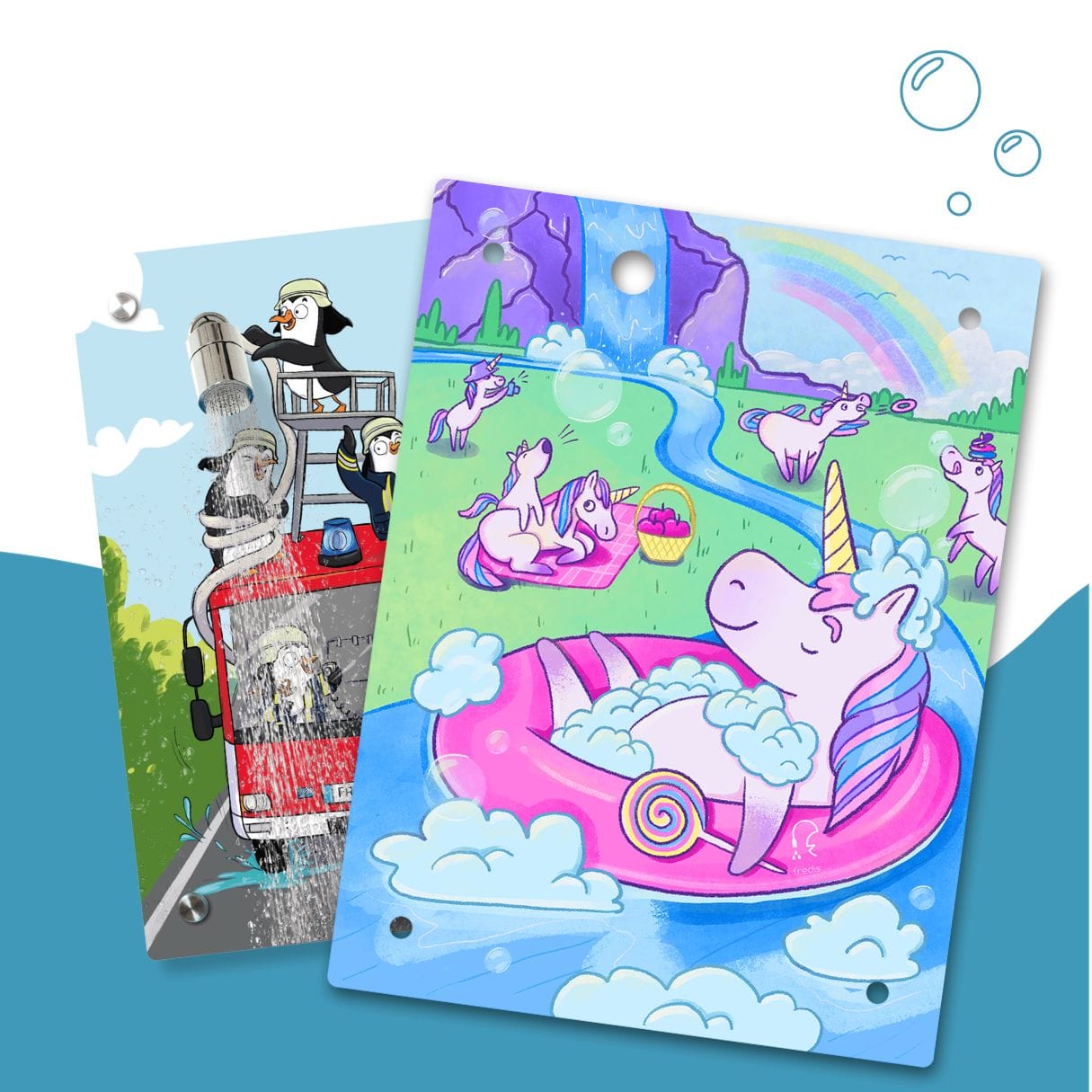 Kinderdusche Feuerwehr & Wechselmotiv