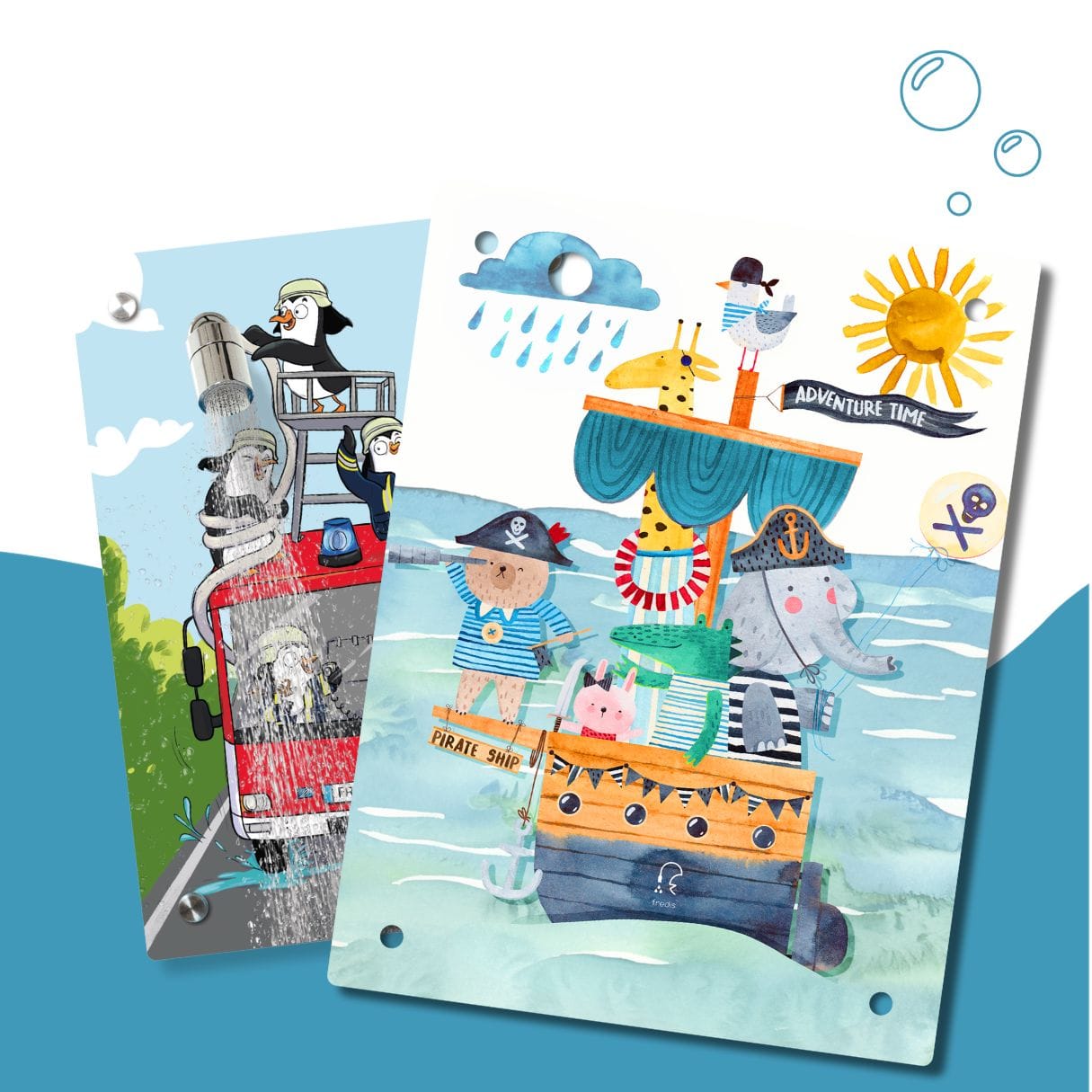 Kinderdusche Feuerwehr & Wechselmotiv