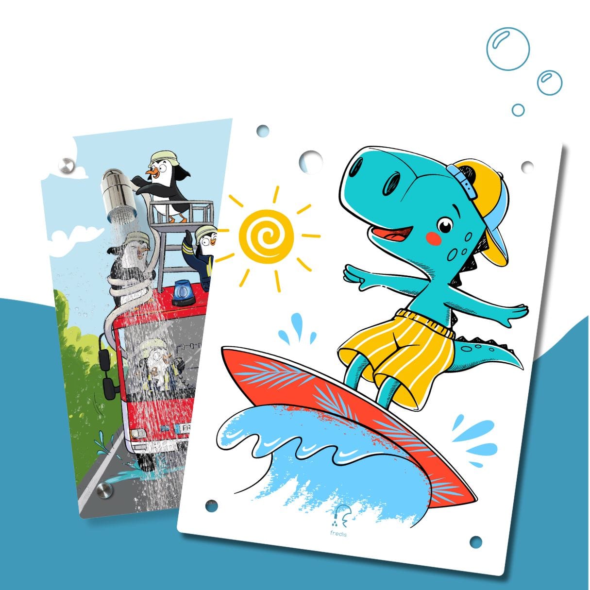 Kinderdusche Feuerwehr & Wechselmotiv