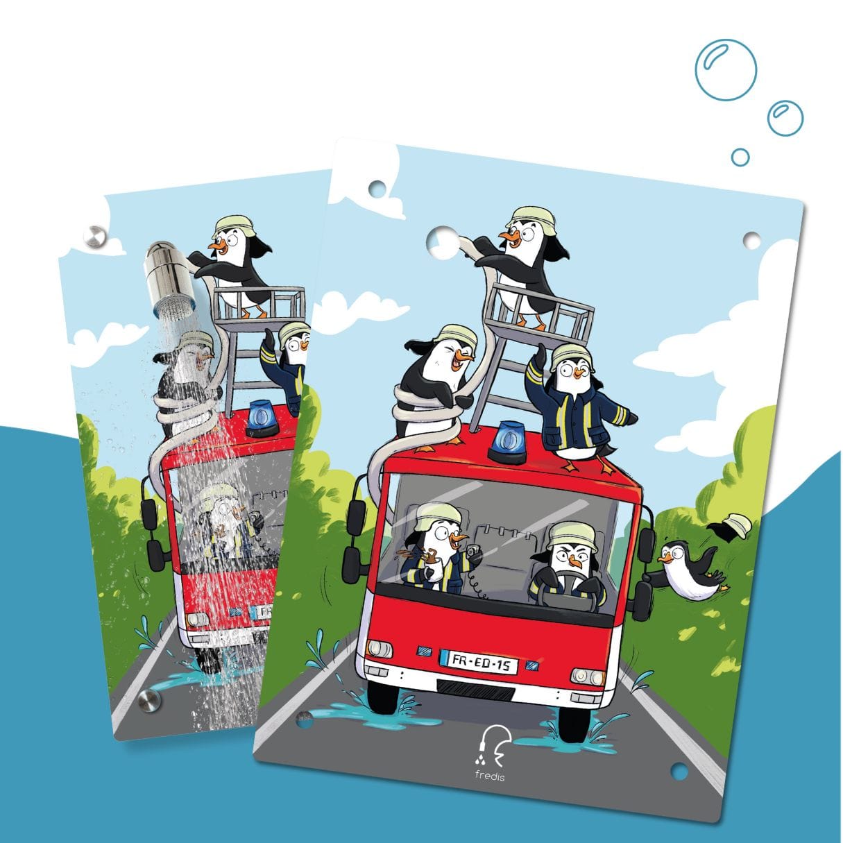 Kinderdusche Feuerwehr & Wechselmotiv