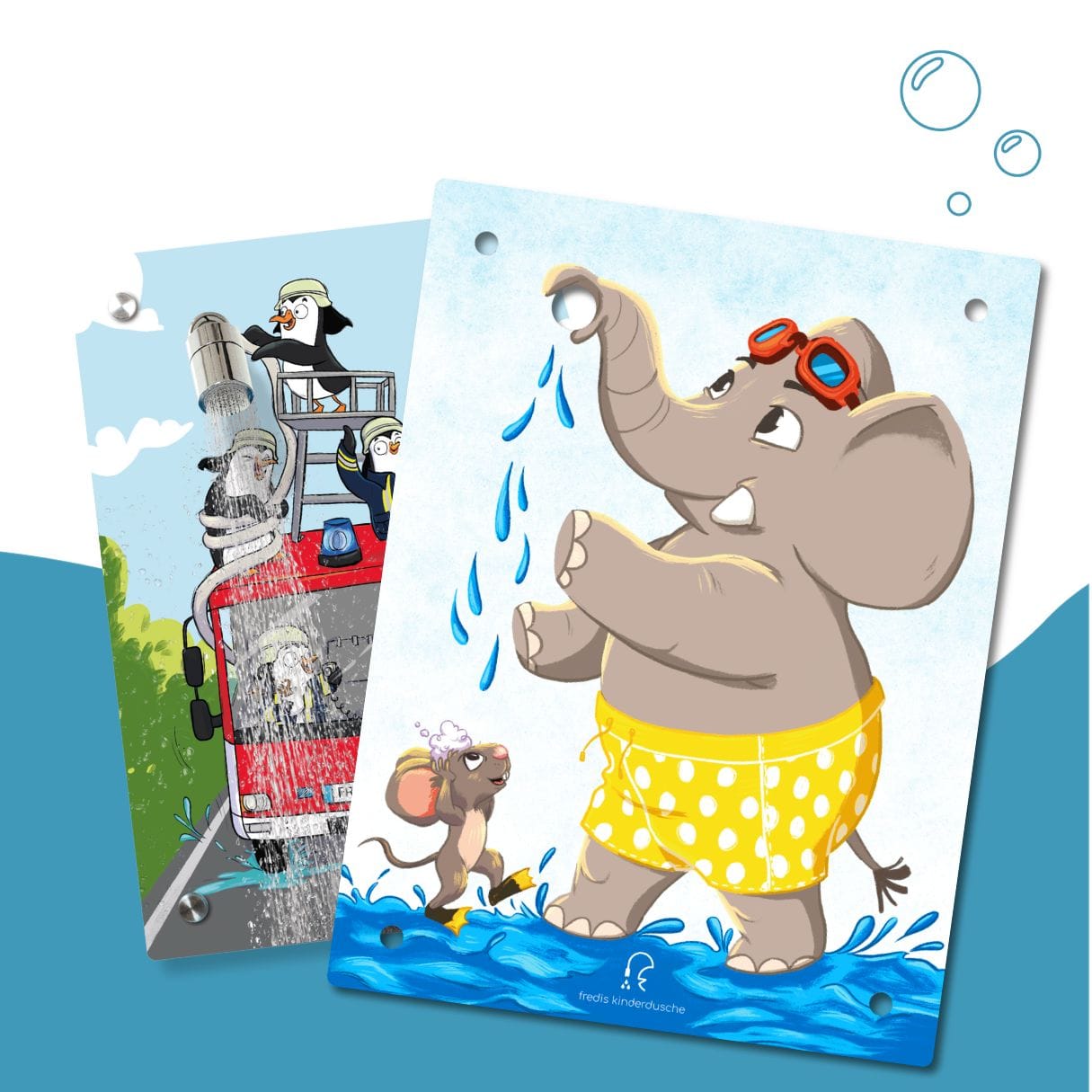 Kinderdusche Feuerwehr & Wechselmotiv