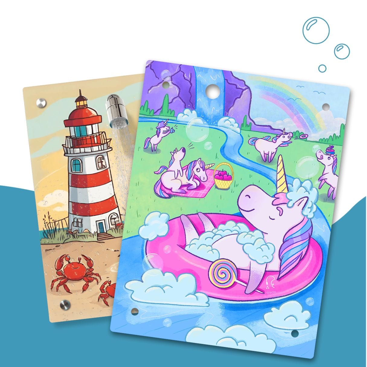 Kinderdusche Krabbenfamilie & Wechselmotiv
