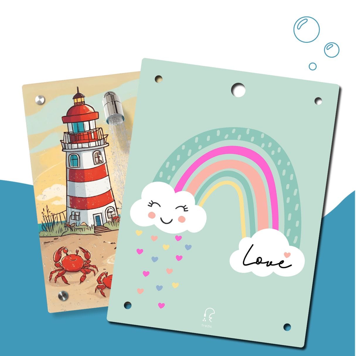 Kinderdusche Krabbenfamilie & Wechselmotiv