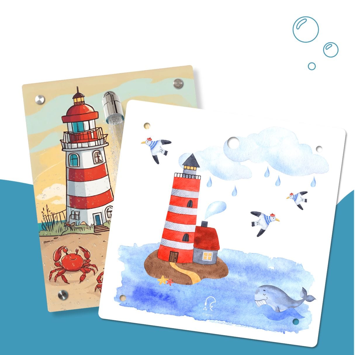 Kinderdusche Krabbenfamilie & Wechselmotiv