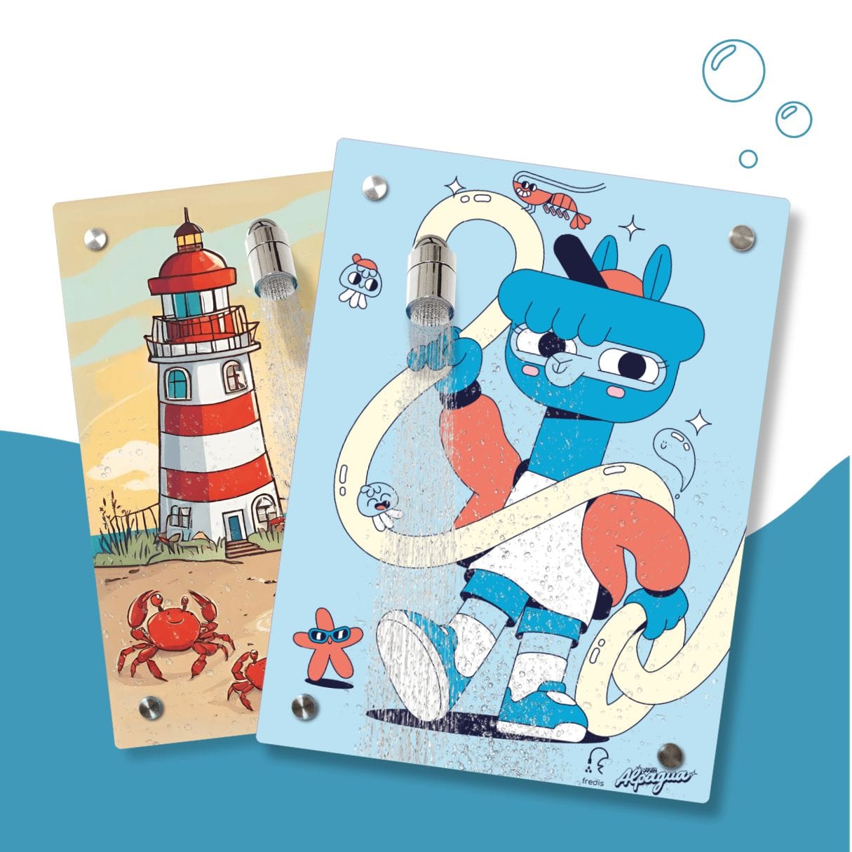 Kinderdusche Krabbenfamilie & Wechselmotiv