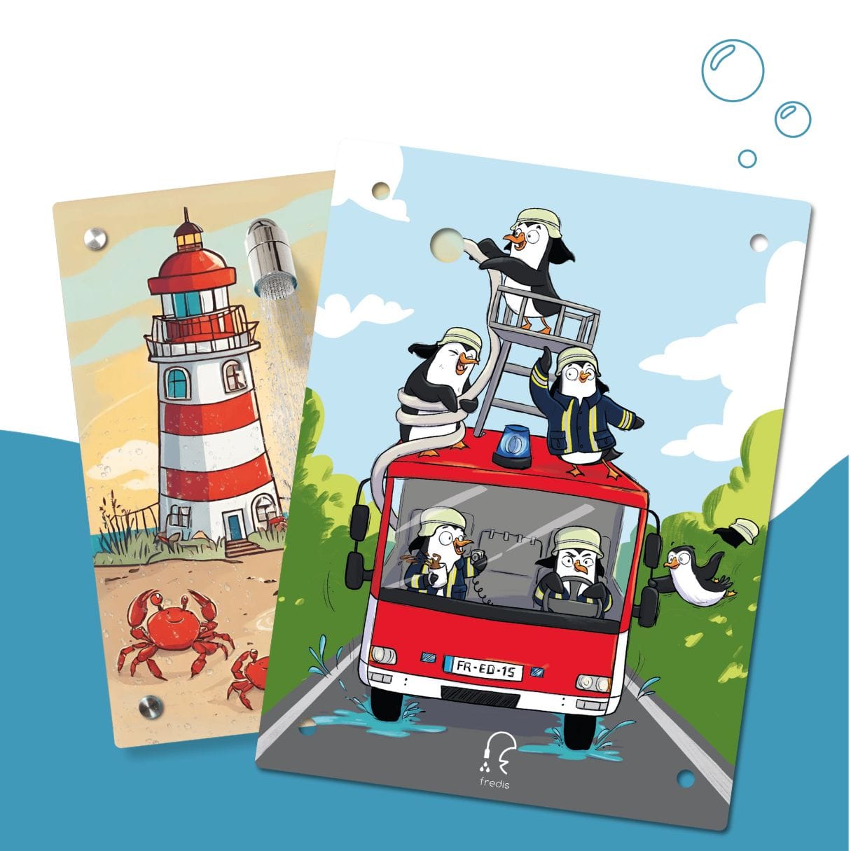 Kinderdusche Krabbenfamilie & Wechselmotiv