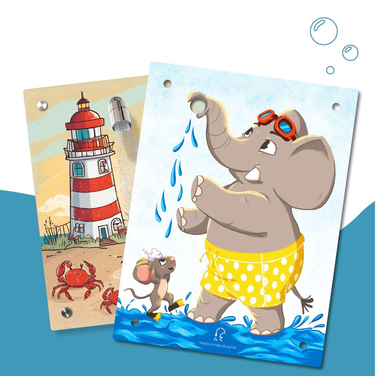 Kinderdusche Krabbenfamilie & Wechselmotiv