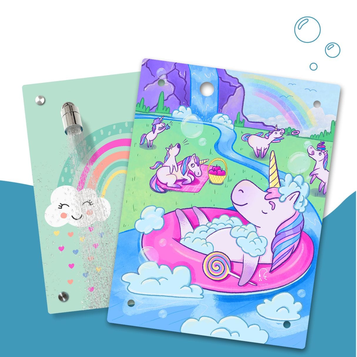Kinderdusche Regenbogen & Wechselmotiv
