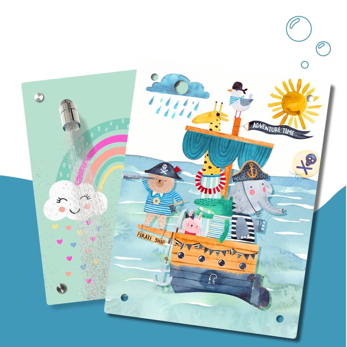 Kinderdusche Regenbogen & Wechselmotiv