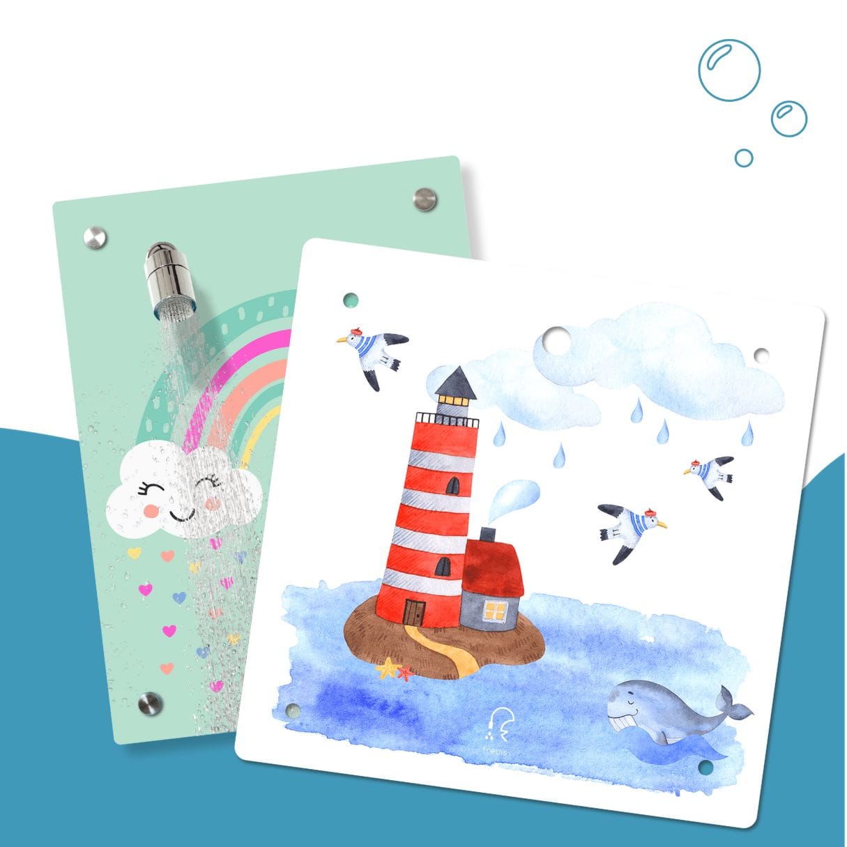 Kinderdusche Regenbogen & Wechselmotiv