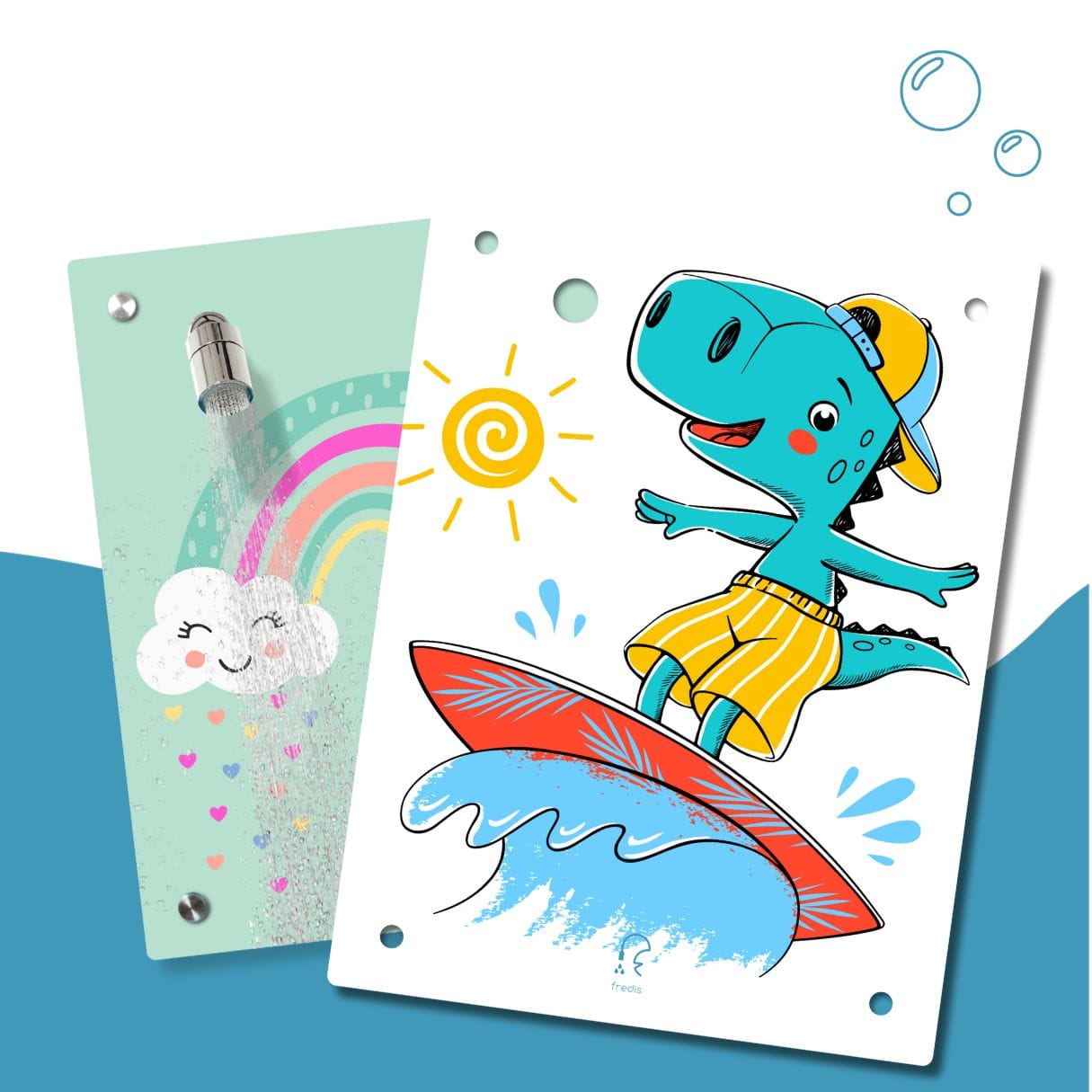 Kinderdusche Regenbogen & Wechselmotiv