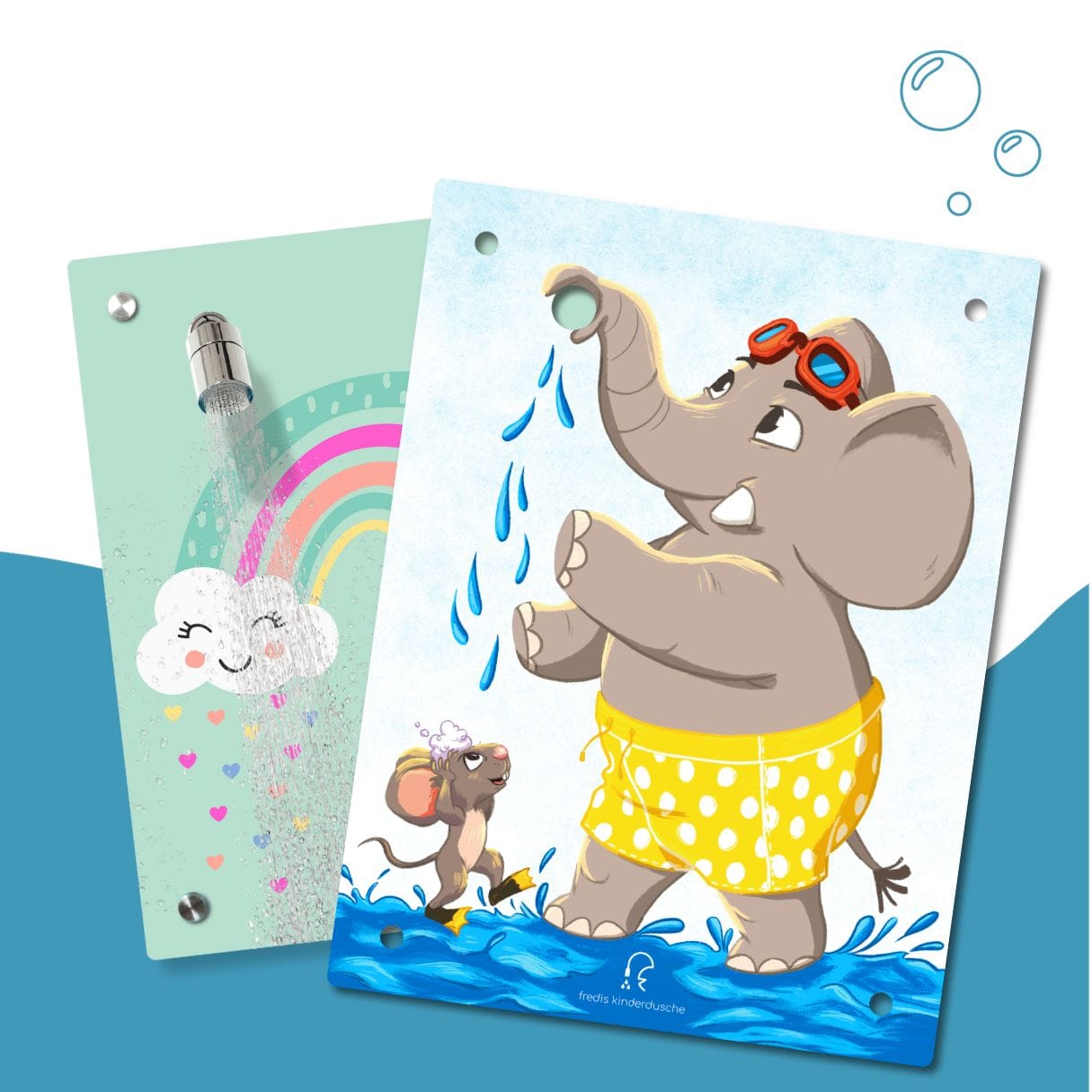 Kinderdusche Regenbogen & Wechselmotiv