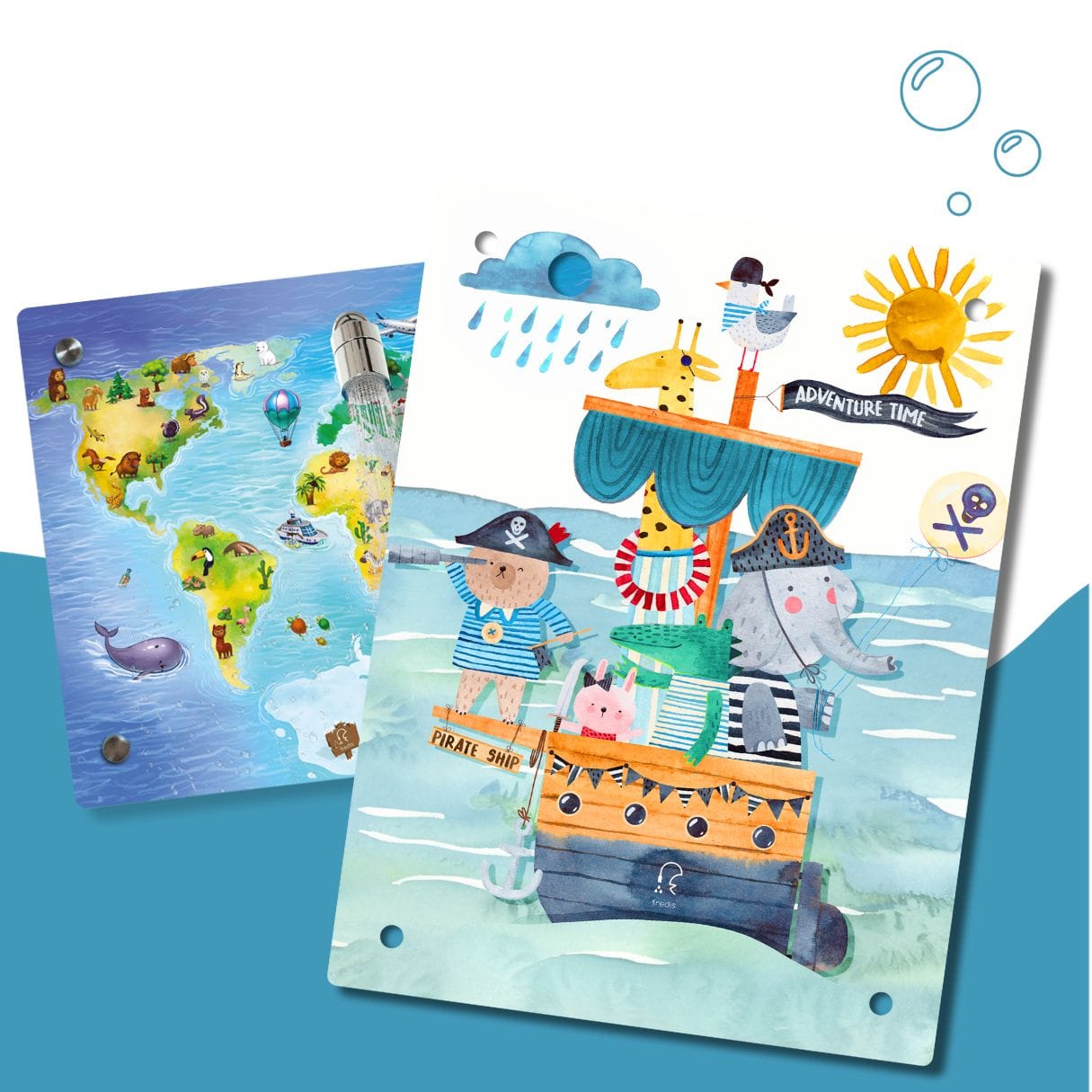 Kinderdusche Weltkarte & Wechselmotiv