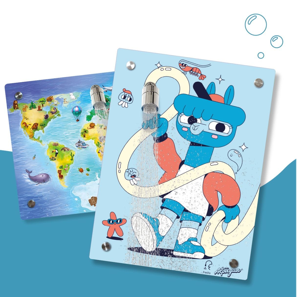 Kinderdusche Weltkarte & Wechselmotiv