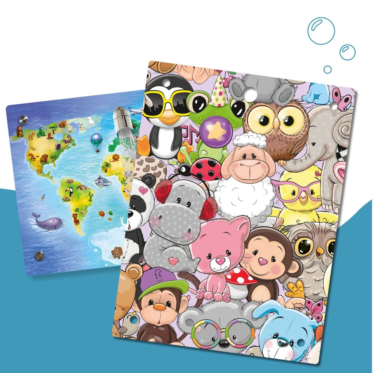 Kinderdusche Weltkarte & Wechselmotiv