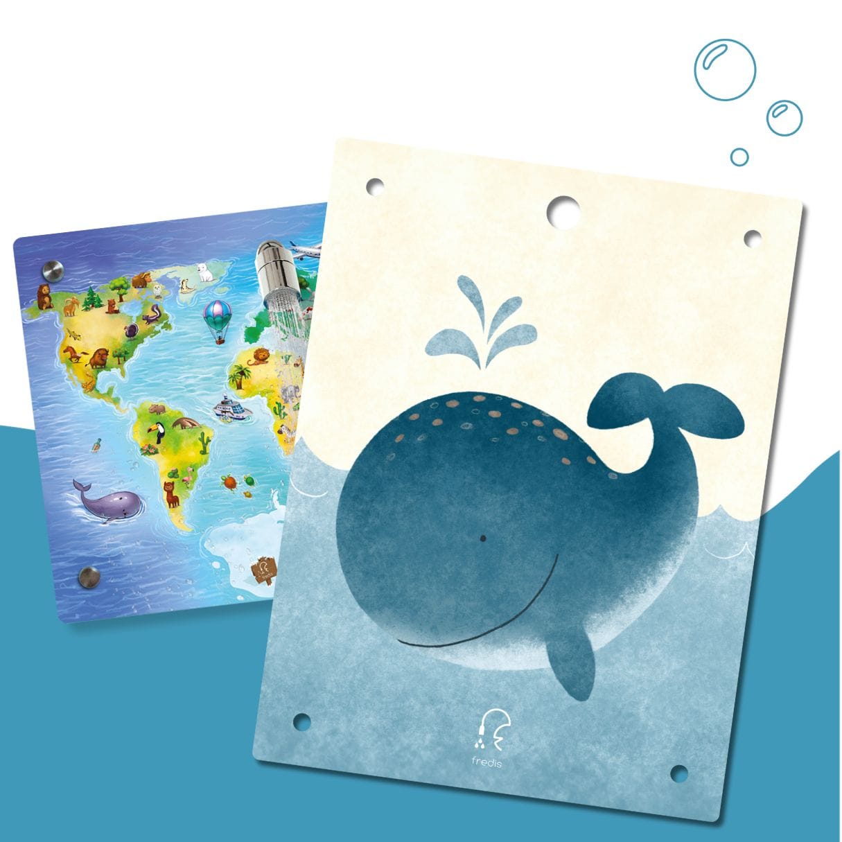 Kinderdusche Weltkarte & Wechselmotiv
