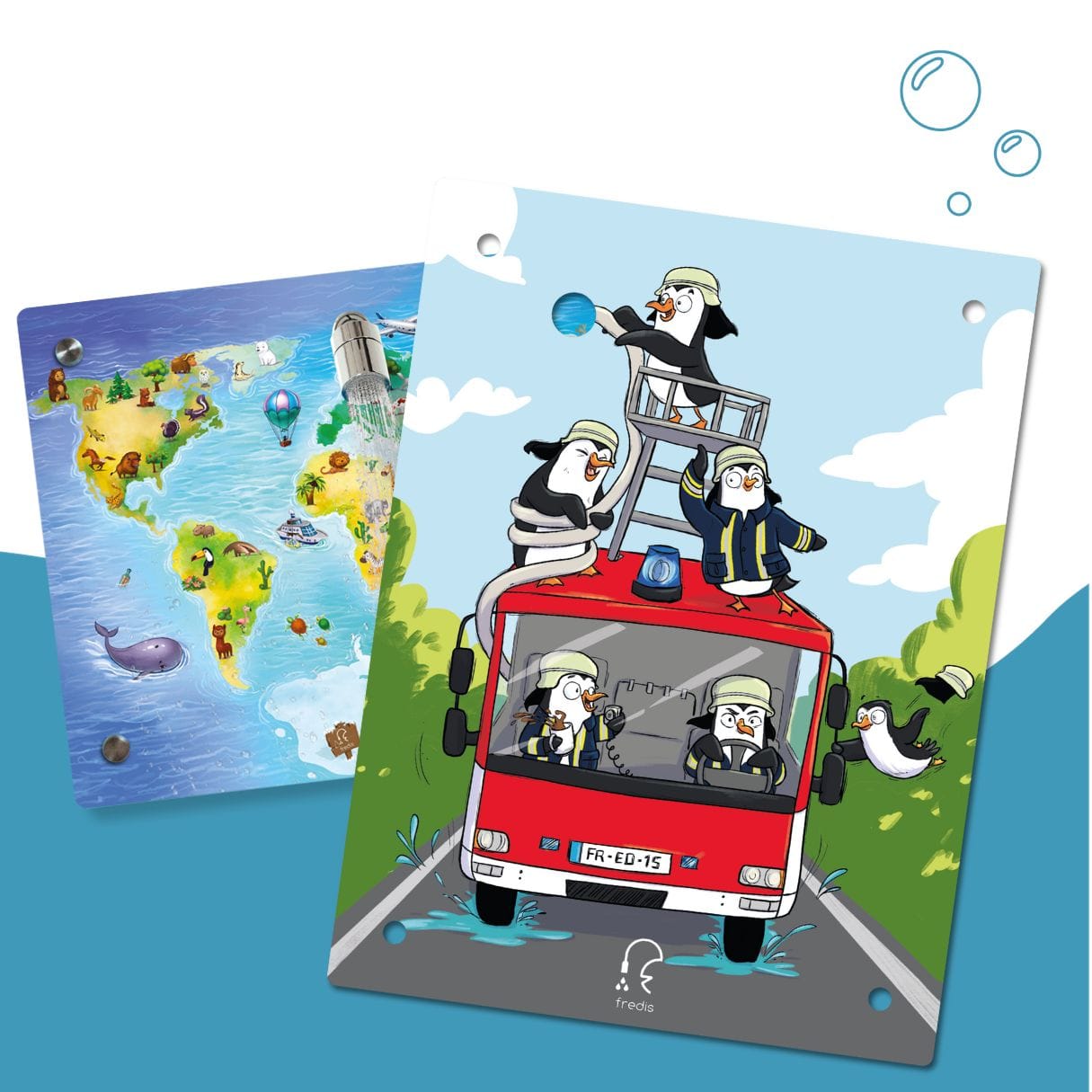 Kinderdusche Weltkarte & Wechselmotiv