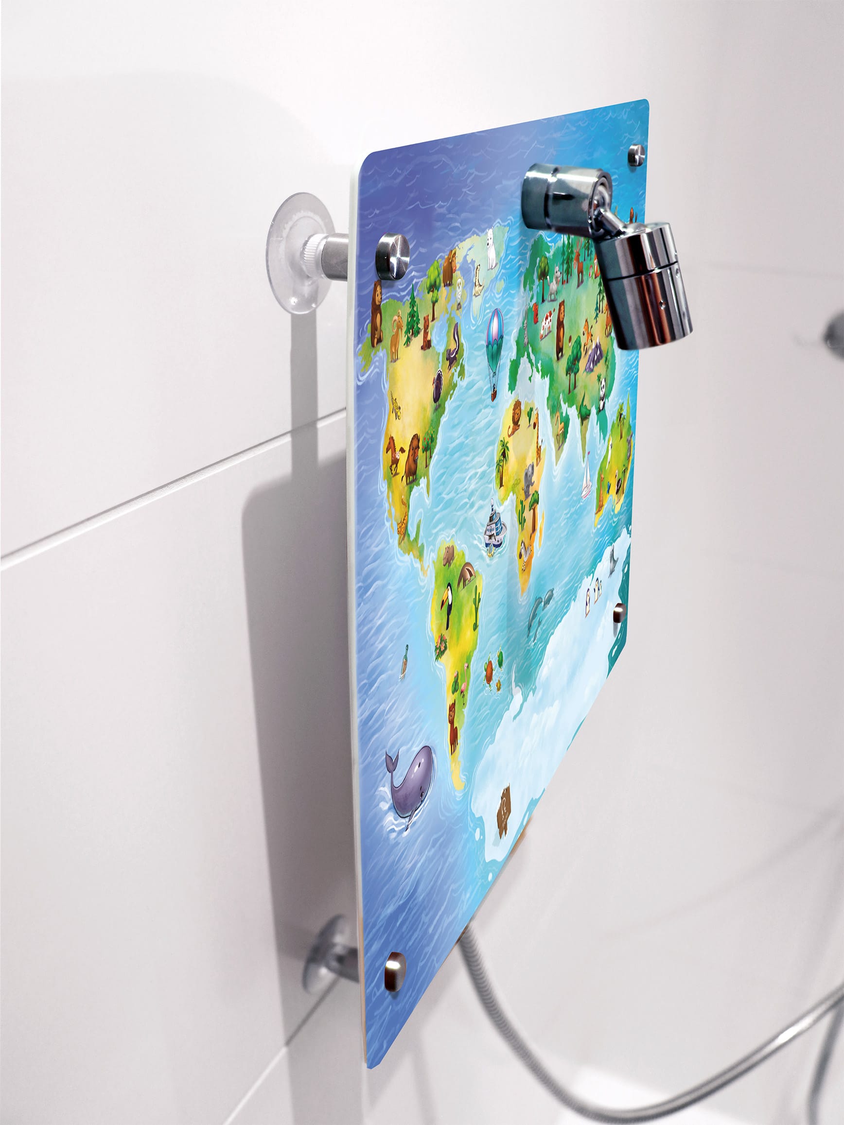 Kinderdusche Weltkarte & Wechselmotiv