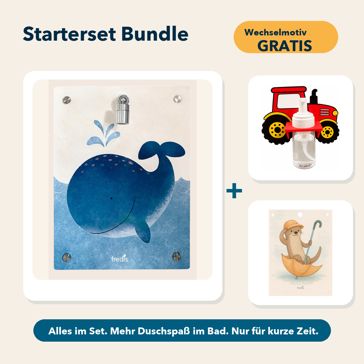 Starterset 2: Großer Wal, Traktor und Wechselmotiv fredi