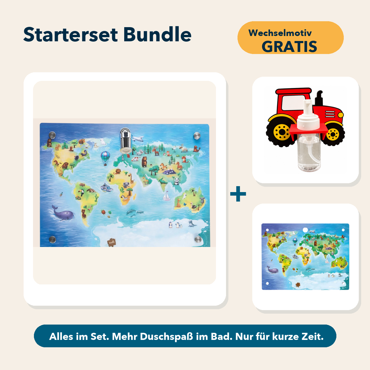 Starterset 2: Weltkarte, Traktor und Wechselmotiv Weltkarte