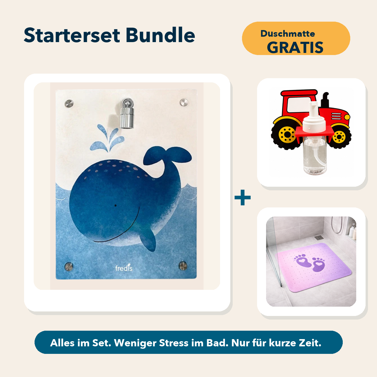 Starterset Bundle: Pink Beach, Traktor und Großer Wal
