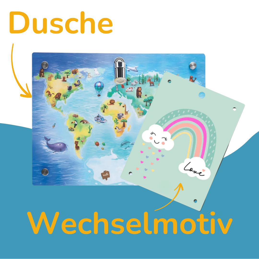 Kinderdusche mit Wechselmotiv
