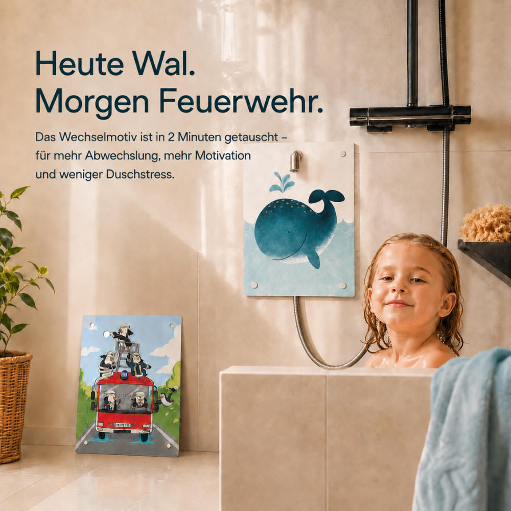 Kinderdusche mit Wechselmotiv