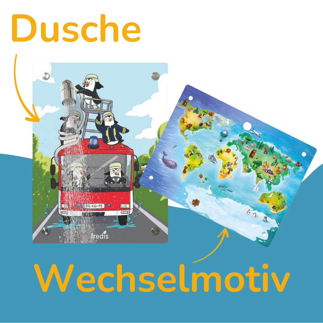 Kinderdusche mit Wechselmotiv