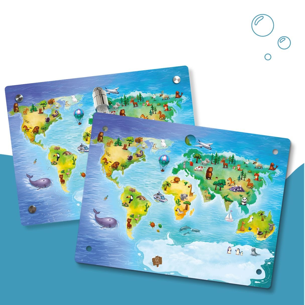 Kinderdusche Weltkarte & Wechselmotiv