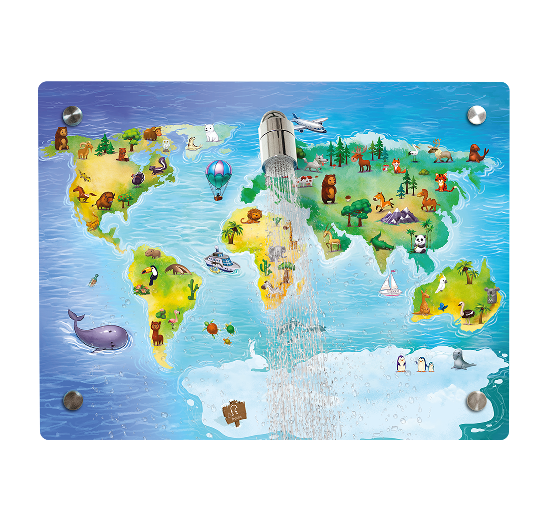 Kinderdusche Weltkarte & Wechselmotiv